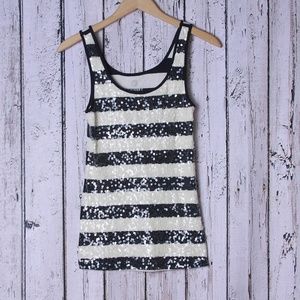 Old Navy Striped Sequenced Tank Size Small